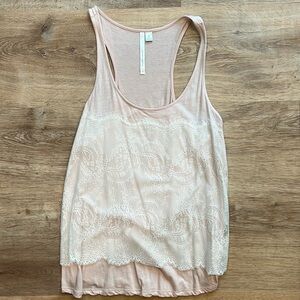 Lauren Conrad racer back tank with lace overlay on front size medium
